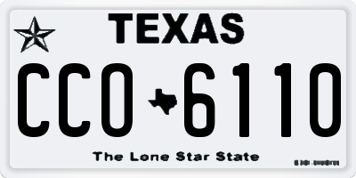 TX license plate CCO6110