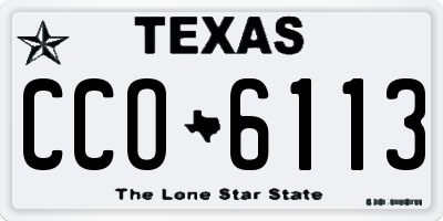 TX license plate CCO6113