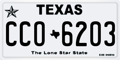 TX license plate CCO6203