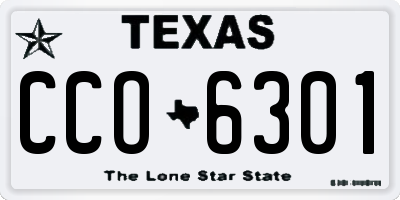 TX license plate CCO6301