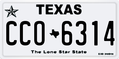 TX license plate CCO6314