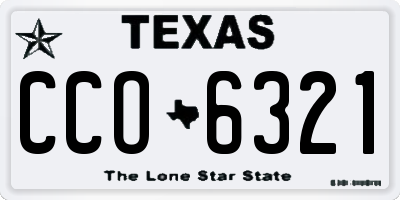 TX license plate CCO6321