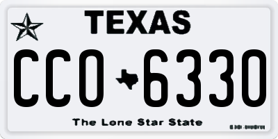 TX license plate CCO6330