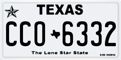 TX license plate CCO6332