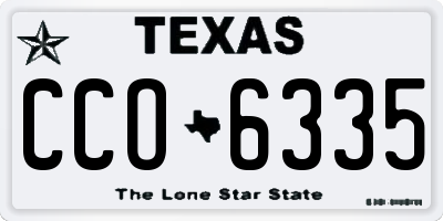 TX license plate CCO6335