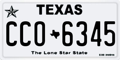 TX license plate CCO6345