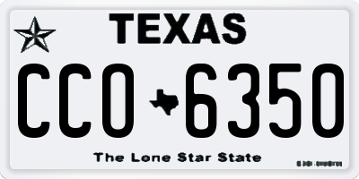 TX license plate CCO6350