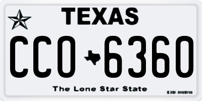 TX license plate CCO6360