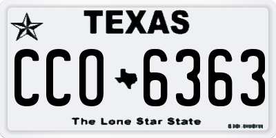 TX license plate CCO6363