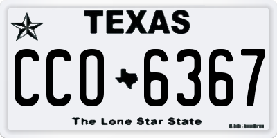 TX license plate CCO6367