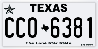 TX license plate CCO6381