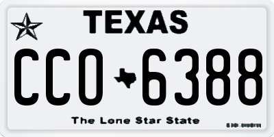 TX license plate CCO6388