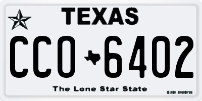 TX license plate CCO6402