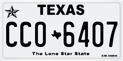 TX license plate CCO6407