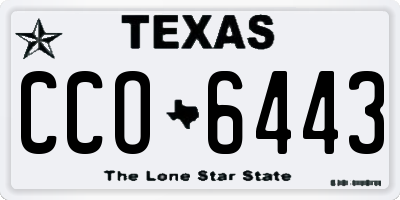 TX license plate CCO6443