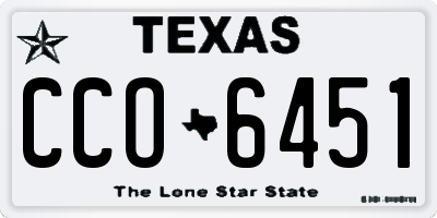 TX license plate CCO6451