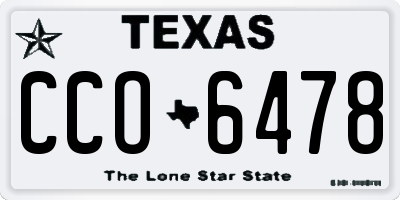 TX license plate CCO6478