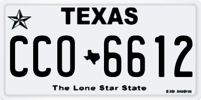 TX license plate CCO6612
