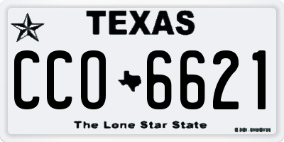 TX license plate CCO6621