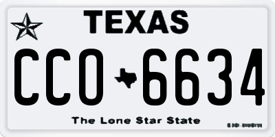 TX license plate CCO6634