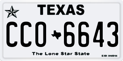 TX license plate CCO6643