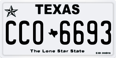 TX license plate CCO6693