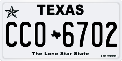 TX license plate CCO6702