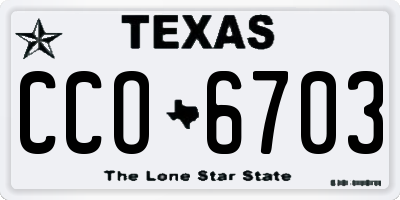 TX license plate CCO6703