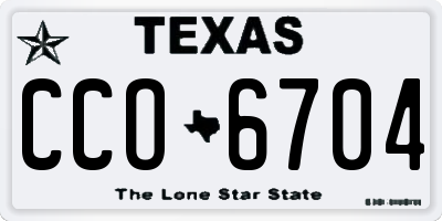 TX license plate CCO6704