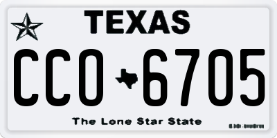 TX license plate CCO6705