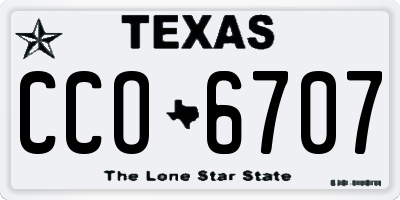 TX license plate CCO6707