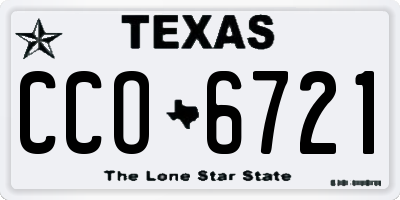 TX license plate CCO6721