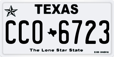 TX license plate CCO6723
