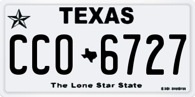 TX license plate CCO6727