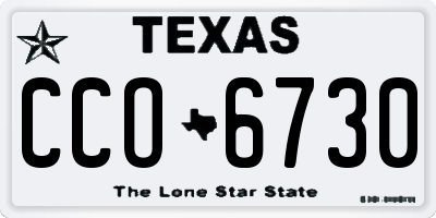 TX license plate CCO6730