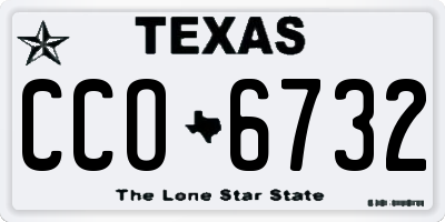 TX license plate CCO6732