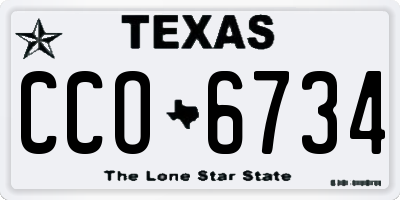 TX license plate CCO6734