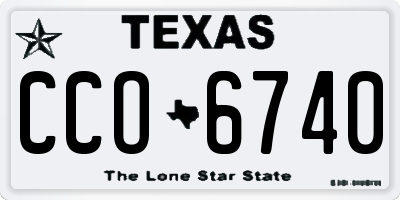 TX license plate CCO6740