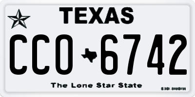TX license plate CCO6742