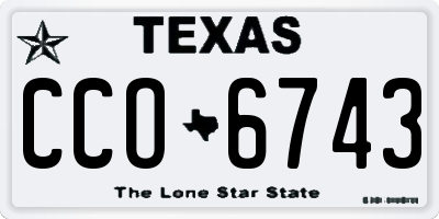 TX license plate CCO6743