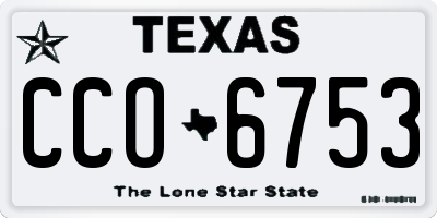 TX license plate CCO6753