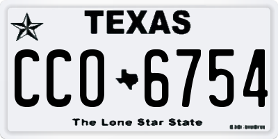 TX license plate CCO6754