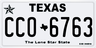TX license plate CCO6763