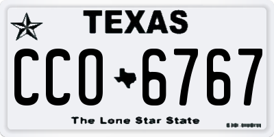 TX license plate CCO6767