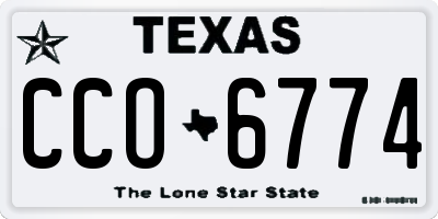 TX license plate CCO6774