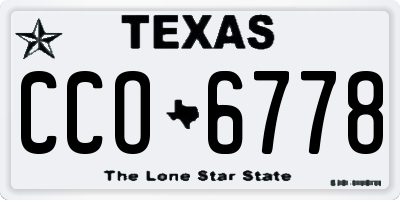 TX license plate CCO6778