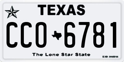 TX license plate CCO6781