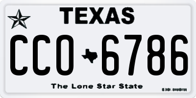 TX license plate CCO6786