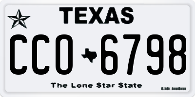 TX license plate CCO6798