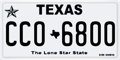 TX license plate CCO6800